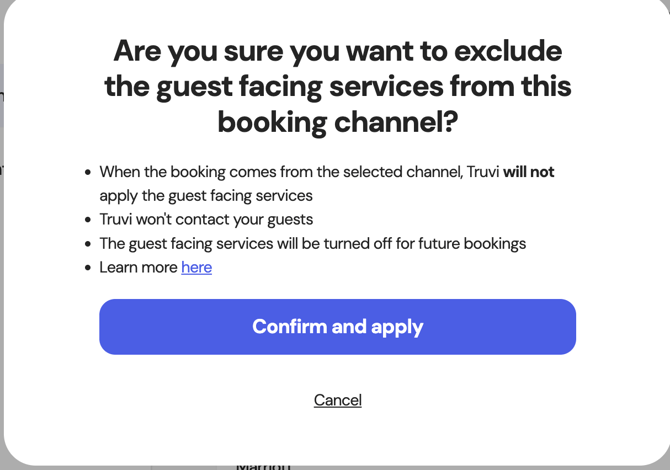 Channel Management Pop Up