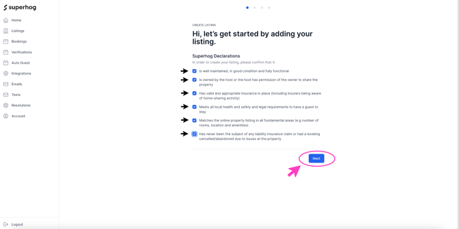 A screenshot of the Truvi listing declarations.