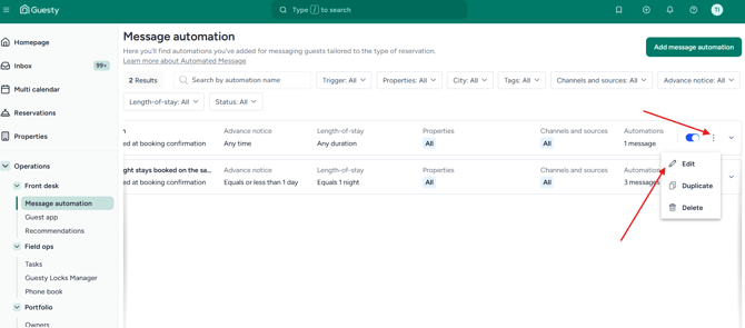 Guesty message automation