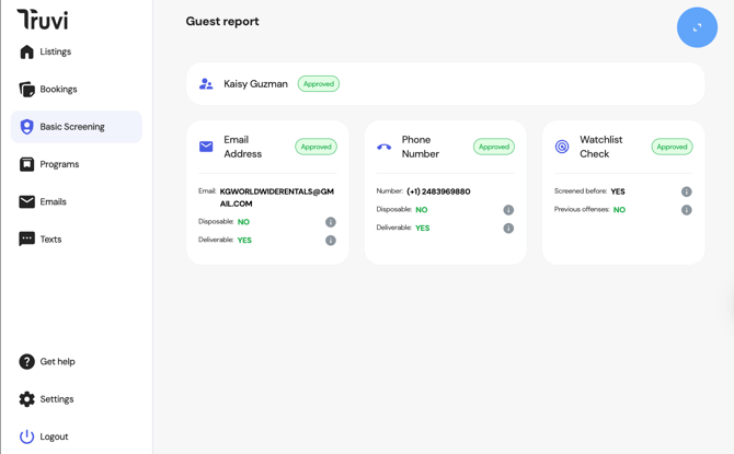 Approved Guest Report